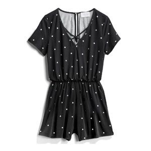 French Grey Polka Dot Romper